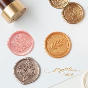 Self Adhesive Wax Seal Sticker, Handmade Wax Seals Premade, Botanical Wax Seal