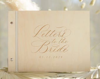 Álbum de recortes de cartas de madera para la novia: Libro de recuerdos grabado para la despedida de soltera