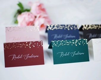 Elegant Foil Pressed Personalised Wedding Place Cards for Wedding - Personalised Event Place Names