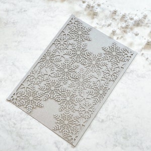 Silver Metallic Laser Cut Snowflakes Covers ONLY  - Wedding invitation , Wedding Gatefold Invitation, Laser cut cover , Winter Wedding