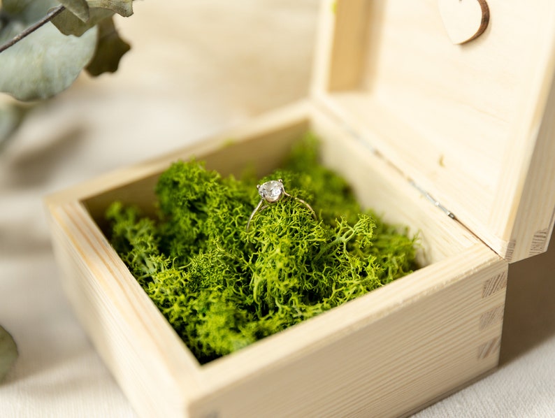 Beautiful Wooden Ring Box with Personalisation Ring Pillow, Ring Bearer Box, Rustic Wedding, Wedding Gift, Wedding Accessories, Engagement image 6