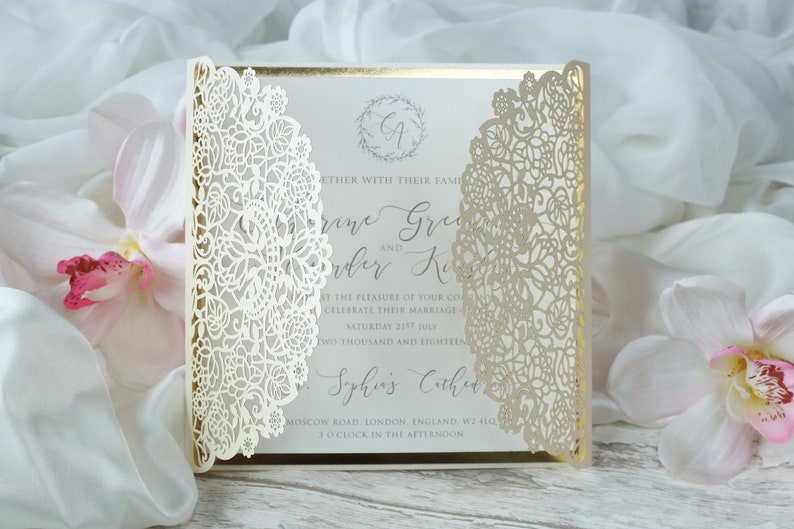 Wedding DIY Invitations Laser Cut Gatefold Invitation With Etsy UK