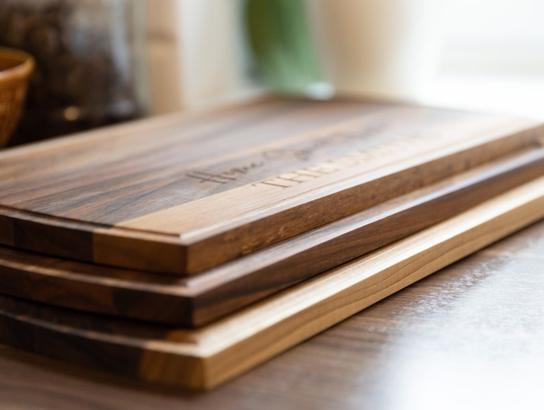 Walnut Wood Cutting Board Personalised Handmade Custom Engraved Wooden Chopping Board Cheese Board Wooden Serving Board Serving Platter Tray image 9