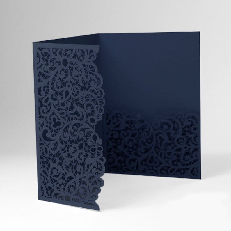 Laser Cut Covers ONLY Pocket Fold Invitations 7 Colours Etsy UK