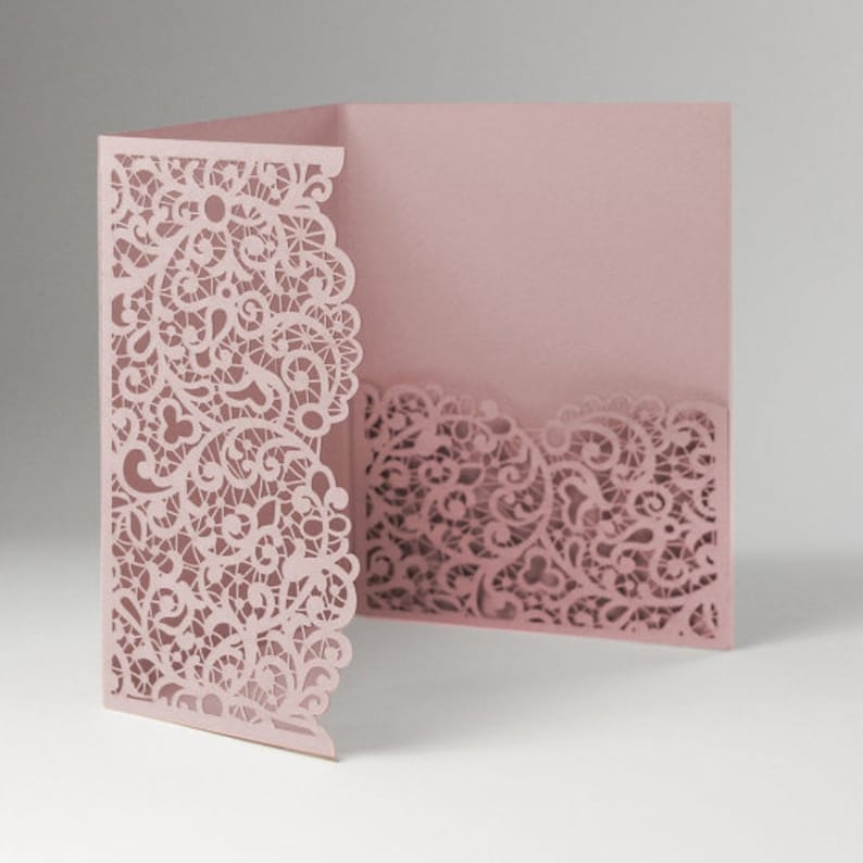 Laser Cut Covers ONLY Pocket Fold Invitations 7 Colours Etsy UK
