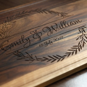 Walnut Wood Cutting Board Personalised Handmade Custom Engraved Wooden Chopping Board Cheese Board Wooden Serving Board Serving Platter Tray image 8