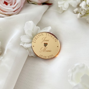 Recuerdos de boda de lujo, fichas personalizadas para bebidas, fichas de bebida gratis para invitados, fichas acrílicas grabadas