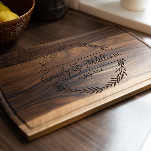 Walnut Wood Cutting Board Personalised Handmade Custom Engraved Wooden Chopping Board Cheese Board Wooden Serving Board Serving Platter Tray