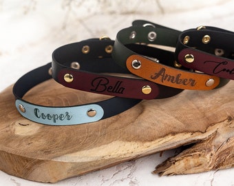 Cat collar with name label | cat collar personalized with name | vegan leather name collar | eco leather collar for cats | custom cat collar