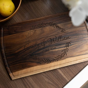 Walnut Wood Cutting Board Personalised Handmade Custom Engraved Wooden Chopping Board Cheese Board Wooden Serving Board Serving Platter Tray image 7