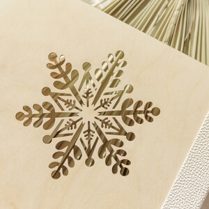 Snowflake, Winter Themed Personalised GuestBook, Wedding Guest Book, Laser Cut Snowflake Motif Guest Book image 3