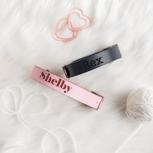 Engraved dog collar | small dog collar personalized with name | vegan leather dog collar with name | eco leather collar for small dogs