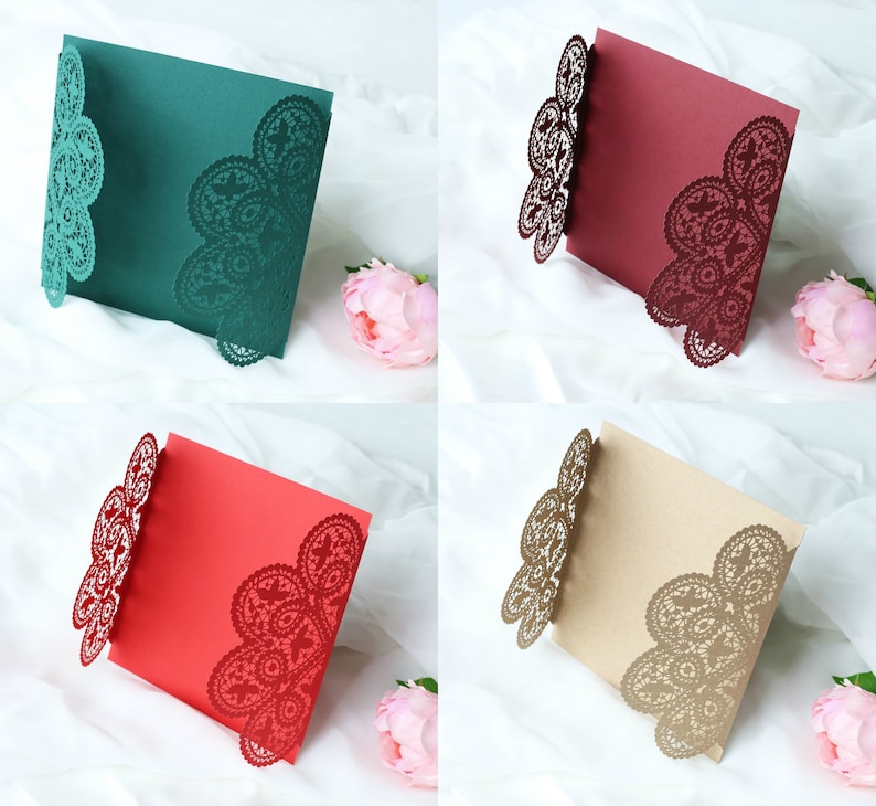Beautiful Laser Cut Invitation Covers 8 colours Wedding Etsy
