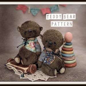 Artist Teddy Bear Sewing Pattern. PDF JPEG format. Artist Teddy Bear Toy Making Pattern Soft Animal Pattern