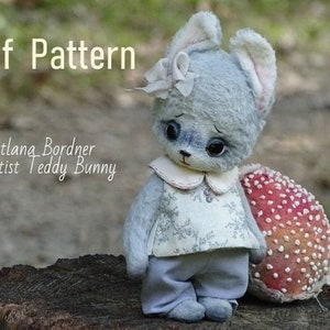 Artist Teddy Bunny Sewing Pattern. PDF JPEG format. Artist Bunny Toy Making Pattern Soft Animal Pattern