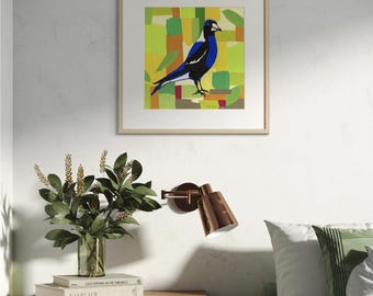 Pie, Impression pie, pie lumineuse, impression pie australienne, impression d'art pie, giclée pie, impression d'art pie abstraite