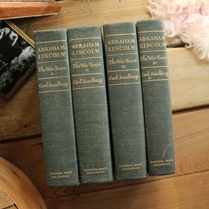 4 Volume Set - Abraham Lincoln: The War Years by Carl Sandburg (Early Edition 1939)
