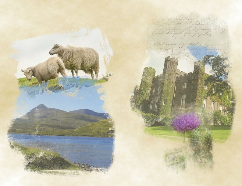 The Highlander PRINTED junk journal kit ephemera scrapbooking pages collage Scotland