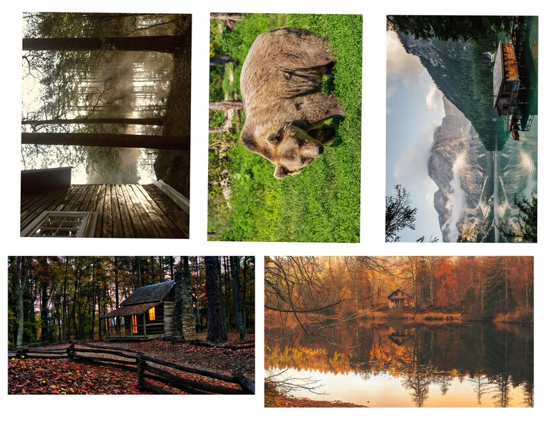 ephemera scrapbooking pages Hideaway Cabin PRINTED junk journal kit collage