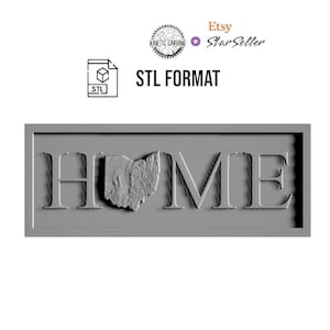 Topographie de l'Ohio HOME Design STL pour impression 3D, travail du bois CNC