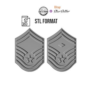 US Air Force Senior Master Sergeant Rank STL File: 3D Printing, Laser Engraving