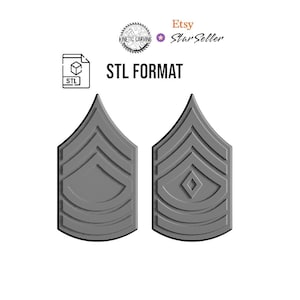 Master Sergeant / First Sergeant E-8 Ranks STL File for Woodworking, 3-D Printing