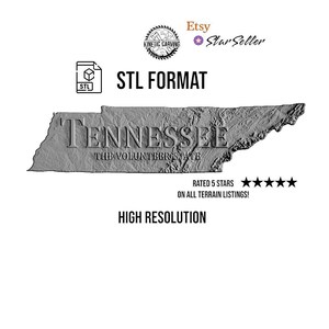 Modèle 3D STL du Tennessee - État volontaire, États-Unis pour l'impression 3D et le travail du bois CNC