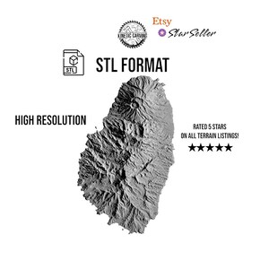 Modèle 3D STL de l'île Saint-Vincent pour impression 3D, travail du bois CNC