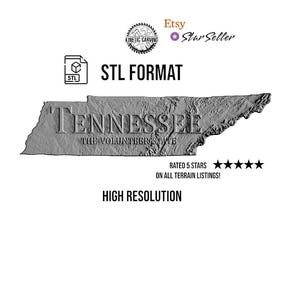 Modelo 3D STL do Tennessee - Estado voluntário, EUA para impressão 3D, marcenaria CNC