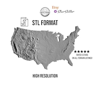 Modelo STL 3D dos Estados Unidos Continental para impressão 3D, marcenaria CNC Modelo 3D