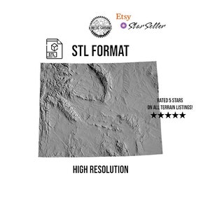 Modèle 3D STL du Wyoming, États-Unis pour impression 3D, travail du bois CNC
