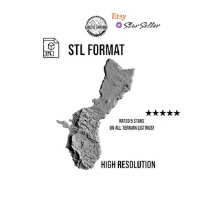Modèle 3D STL de Guam, États-Unis pour impression 3D, travail du bois CNC