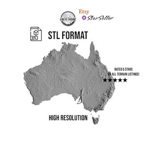 Modèle 3D STL de l'Australie pour impression 3D, travail du bois CNC