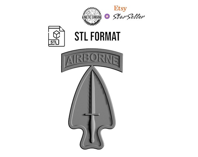 USASOC Patch Military STL File for Woodworking, CNC, Printing and Lasering
