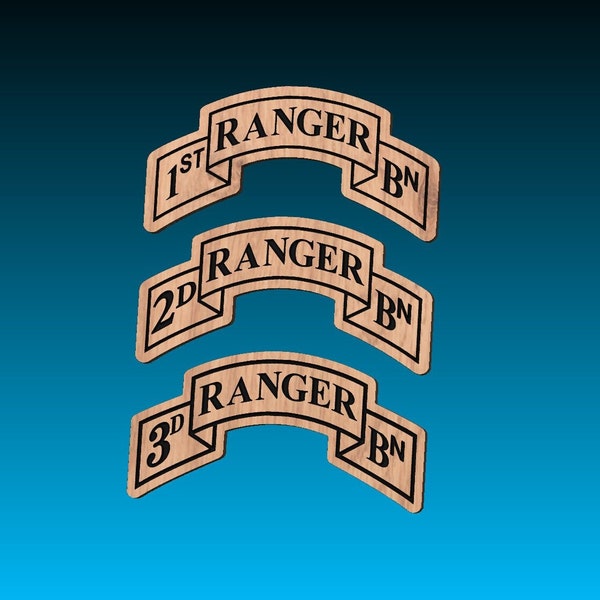 75th Ranger Regiment Scrolls (1st, 2nd, 3rd BNs) Military SVG File for Woodworking, CNC, Printing and Lasering