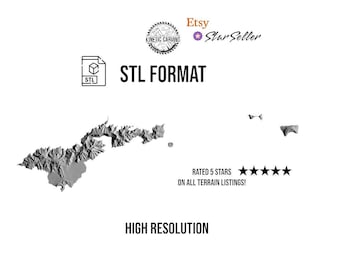 American Samoa 3D STL | 3D CNC Carving File, Wood Relief Art, 3D Printing Ready