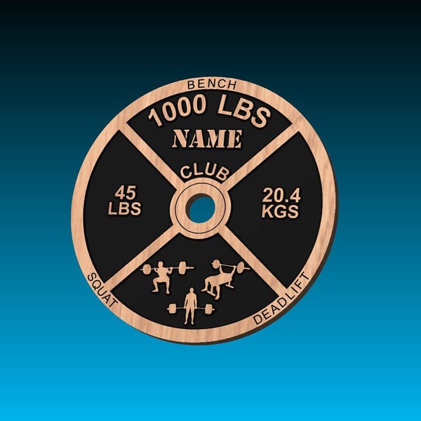 1000 Pound Club Weight Plate, Gym, Exercise SVG File for Woodworking, CNC, Printing and Lasering