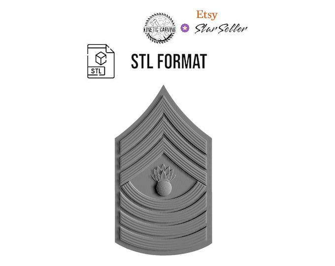 Master Gunnery Sergeant (MGySgt) E-9 Rank STL File for Woodworking, 3-D Printing