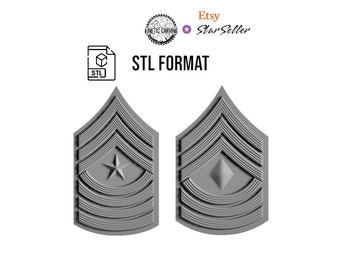 First Sergeant E-8 & Sergeant Major E-9 STL File for Woodworking, 3-D Printing