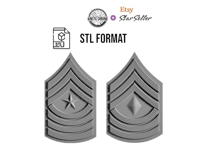 First Sergeant E-8 & Sergeant Major E-9 STL File for Woodworking, 3-D Printing