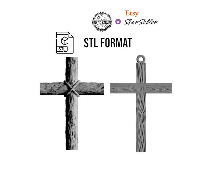 Wooden Cross STL File for Woodworking, CNC, Printing and Lasering