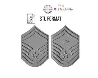 US Air Force Senior Master Sergeant Rank STL File: 3D Printing, CNC (Digital Download)