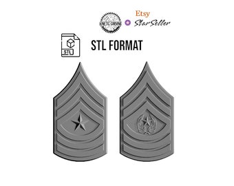 Command Sergeant Major E-9 Rank STL File: Woodworking & 3D Printing (Digital Download)
