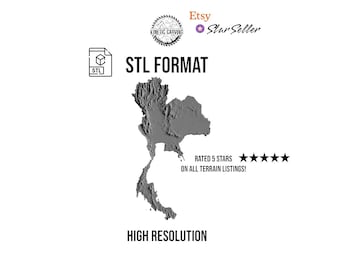 Thailand Terrain File – 3D Topographic Map for CNC, 3D Printing, or 3D Lasering