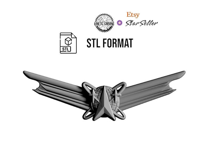 U.S. Military Space Operations Badge (Basic) STL for 3D Printing, CNC Woodworking