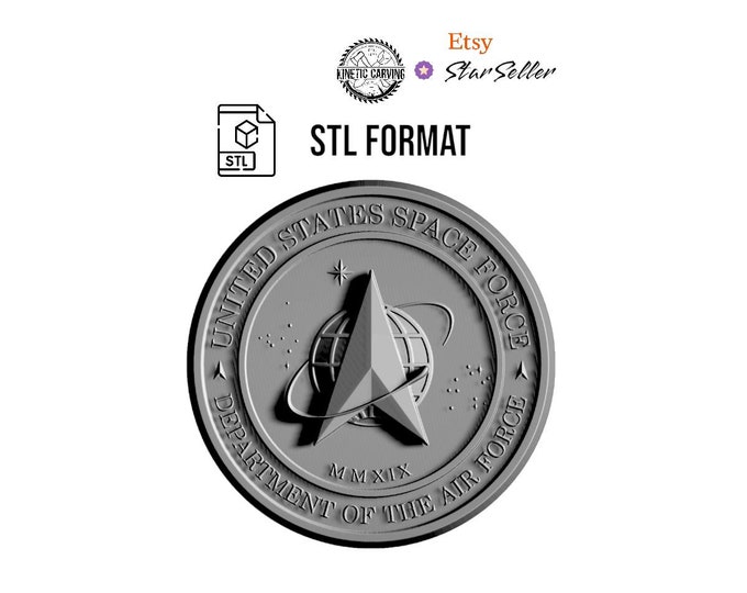 Space Force Military Logo STL File for Woodworking, CNC, Printing and Lasering