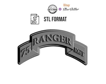 Ranger Regiment Scroll STL Patch for 3D Printing, CNC Woodworking