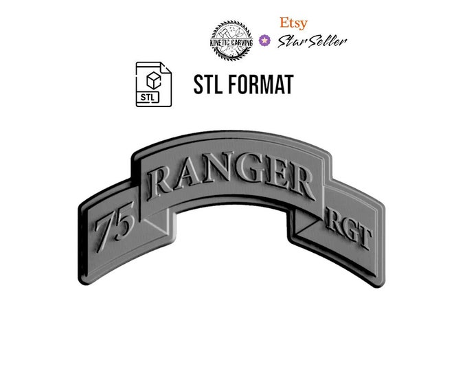 Ranger Regiment Scroll STL Patch for 3D Printing, CNC Woodworking