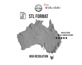 Australia 3D STL Model: CNC Woodworking, 3D Printing (Digital Download)