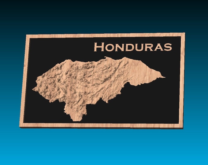 Honduras STL File – 3D Topographic Map for CNC, 3D Printing, or 3D Lasering